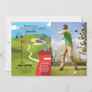 Golf verjaardagsfeestje elke leeftijd golf foto kaart