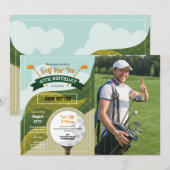Golf verjaardagsfeestje elke leeftijd golfen foto kaart (Voorkant / Achterkant)