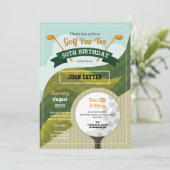 Golf verjaardagsfeestje elke leeftijd golfen uitno kaart (Staand voorkant)