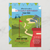 Golf verjaardagsfeestje elke leeftijd golfen uitno kaart (Voorkant / Achterkant)