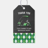 Golf verjaardagsfeestje gunst cadeaulabel (Achterkant)