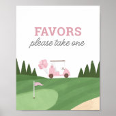 Golf verjaardagsfeestje gunsten teken poster (Voorkant)