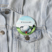 Golf verjaardagsfeestje i golfer ronde button 7,6 cm (In situ)
