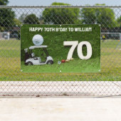 Golf Verjaardagsfeestje naar golfer met kar en bal Spandoek (Insitu)