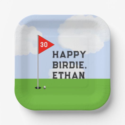 Golf Verjaardagsfeestje Papieren Bordje (Voorkant)