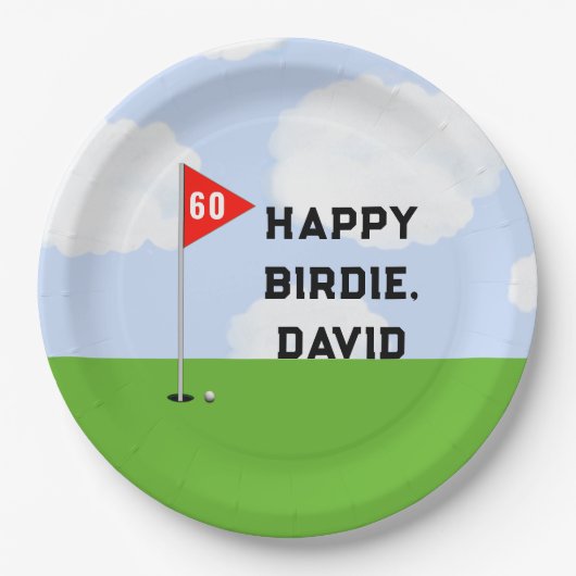 Golf Verjaardagsfeestje Papieren Bordje (Voorkant)