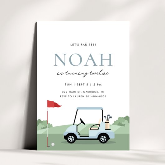 Golf Verjaardagsfeestje Par-tee Uitnodiging