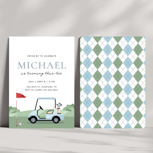 Golf Verjaardagsfeestje Par-tee Uitnodiging