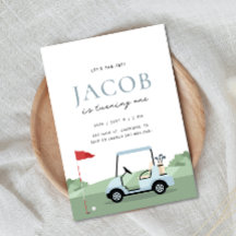 Golf Verjaardagsfeestje Par-tee Uitnodiging