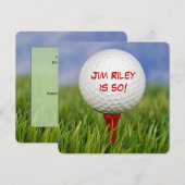 Golf verjaardagsfeestje uitnodiging (Voorkant / Achterkant)