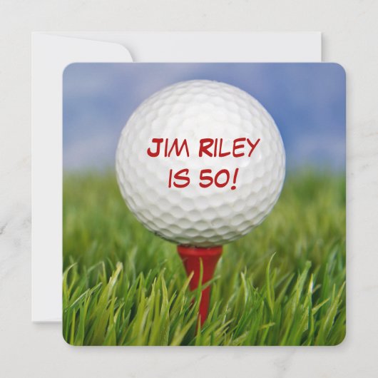 Golf verjaardagsfeestje uitnodiging (Voorkant)