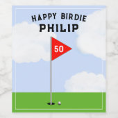 Golf Verjaardagsfeestje Wijn Etiket (Enkel label)