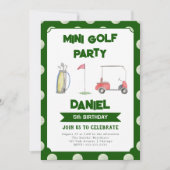 Golf verjaardagsfeestuitnodiging elke leeftijd kaart (Voorkant)