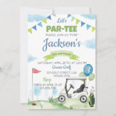 Golf verjaardagsfeestuitnodiging elke leeftijd kaart (Voorkant)