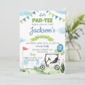 Golf verjaardagsfeestuitnodiging elke leeftijd kaart (Staand voorkant)