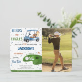 Golf verjaardagsfoto uitnodiging (Staand voorkant)