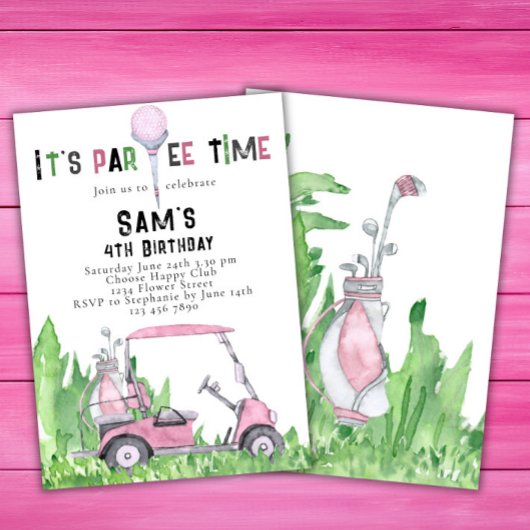 Golf Verjaardagsuitnodiging Golf Par-tee Kaart