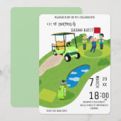 Golf verjaardagsuitnodiging, Golf Par-Tee uitnodig Kaart (Voorkant / Achterkant)