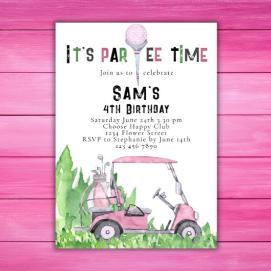 Golf verjaardagsuitnodiging Golf verjaardags Par-t Kaart