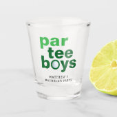 Golf Verlovingsfeest Par Tee Boys Wit Shot Glas (Voorkant)