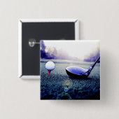 Golf Vierkante Button 5,1 Cm (Voorkant /achterkant)