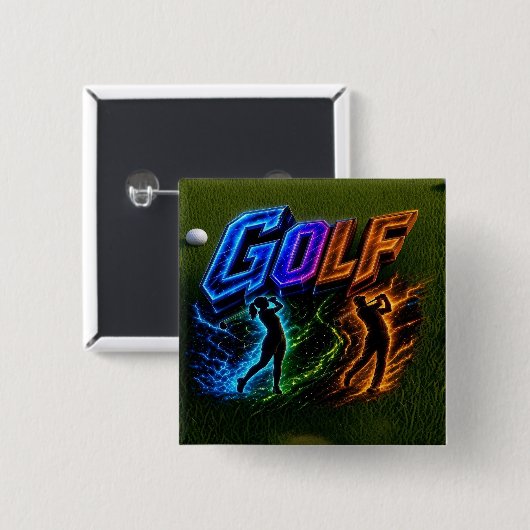 Golf Vierkante Button 5,1 Cm (Voorkant /achterkant)