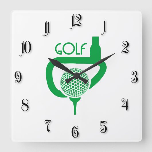 Golf Vierkante Klok (Voorkant)