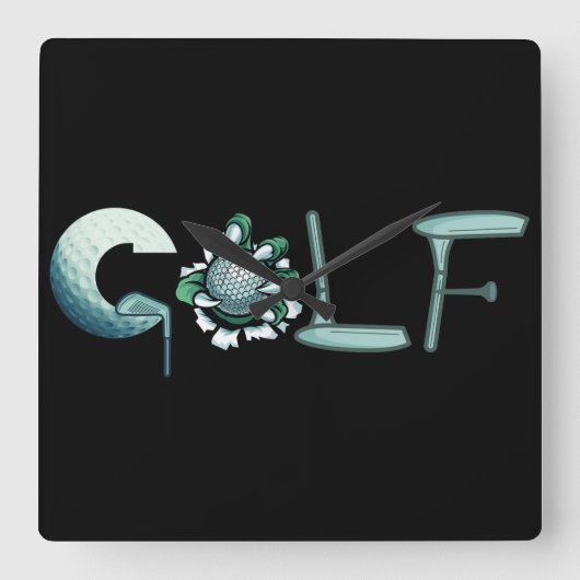 Golf Vierkante Klok (Voorkant)