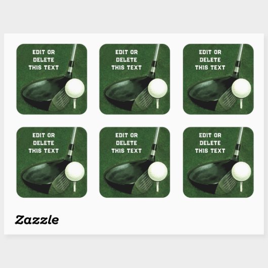 Golf Vierkante Sticker (Vel)