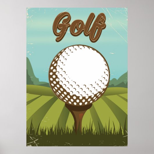 Golf vintage stijl poster (Voorkant)