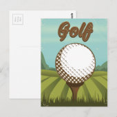 Golf vintage stijl poster briefkaart (Voorkant / Achterkant)