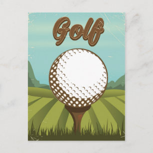 Golf vintage stijl poster briefkaart