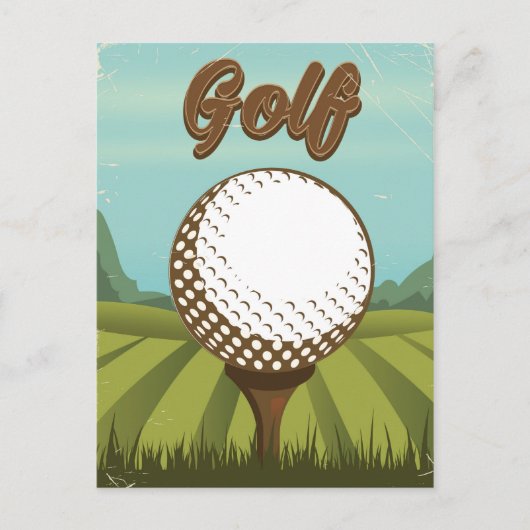 Golf vintage stijl poster briefkaart (Voorkant)