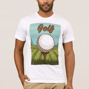Golf vintage stijl poster t-shirt