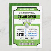 GOLF VIP TICKET Bar Mitswa uitnodiging (Voorkant / Achterkant)