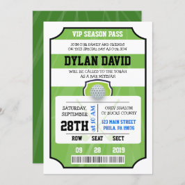 GOLF VIP TICKET Bar Mitswa Uitnodiging