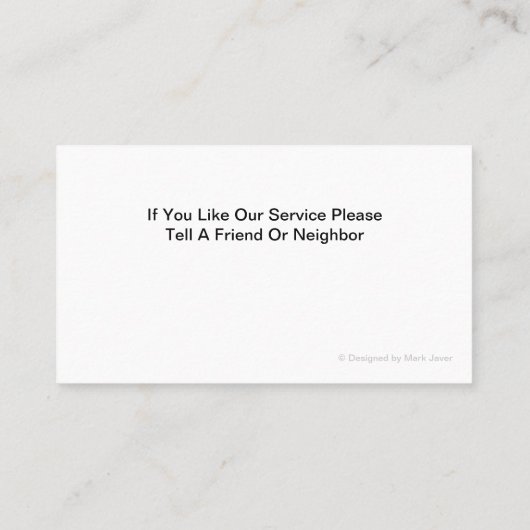 Golf-visitekaartje Visitekaartje (Achterkant)