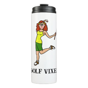 Golf Vixen Vrouw Golfer Thermische Tumbler Thermosbeker