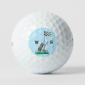 Golf-vlag en -Initialen Golfballen (Voorkant)
