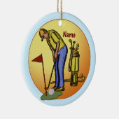 Golf Vlag Papa Golf Keramisch Ornament (Rechts)