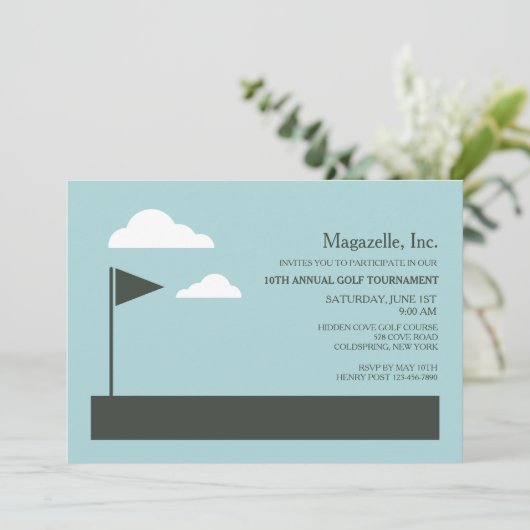 Golf-vlaguitnodiging Kaart (Staand voorkant)