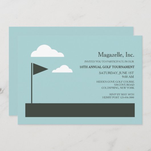 Golf-vlaguitnodiging Kaart (Voorkant / Achterkant)