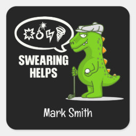 Golf vloeken helpt grappig vierkante sticker