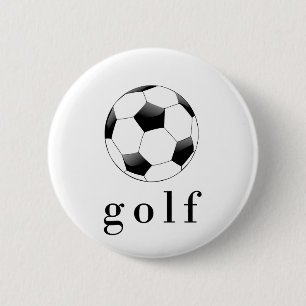 Golf Voetbal Funny Sport T-Shirt Ronde Button 5,7 Cm