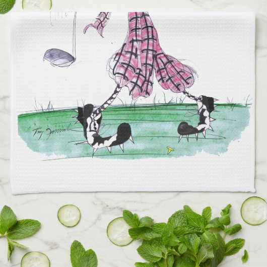 Golf, volle zwoerd, tonifernandes theedoek (Gevouwen)