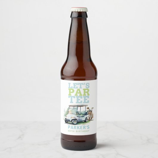 Golf Volwassen Verjaardag Gepersonaliseerd Bier Etiket (Voorkant)