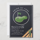 Golf volwassene verjaardagsfeestje kaart (Voorkant)