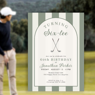 Golf volwassene zes tee 60ste verjaardagsfeestje kaart