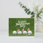 Golf voor 4 juli HAPPY Independence Day America Briefkaart (Staand voorkant)