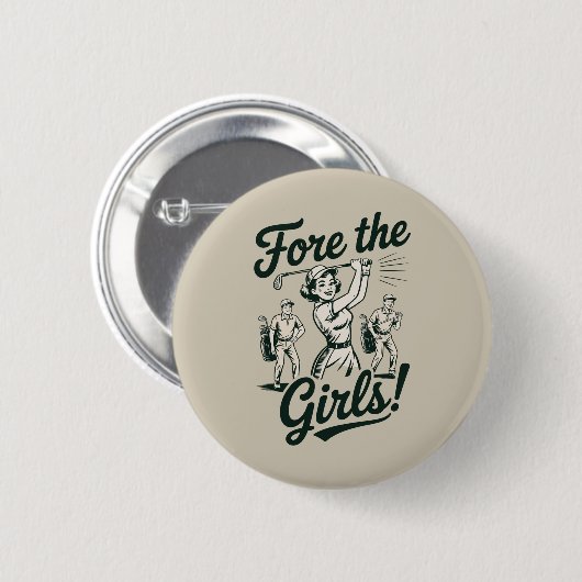 Golf voor de meisjes Schattig grappig golfen dames Ronde Button 5,7 Cm (Voorkant /achterkant)